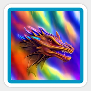 Aurora Borealis Rainbow Dragon Sticker